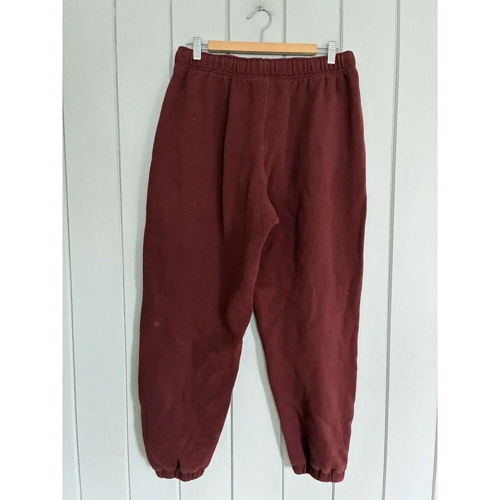 Lululemon Jogger Sweatpants L Large Relaxed Baggy Burgundy Red Drawstring Pocket